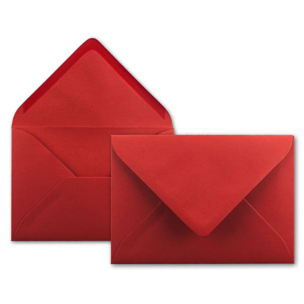 25x Brief-Umschläge in Rosen-Rot - 80 g/m² - Kuverts in DIN B6 Format 12,5 x 17,6 cm - Nassklebung ohne Fenster