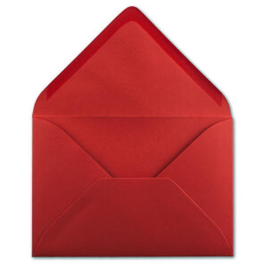 25x Brief-Umschläge in Rosen-Rot - 80 g/m² - Kuverts in DIN B6 Format 12,5 x 17,6 cm - Nassklebung ohne Fenster