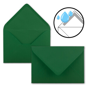 25 Brief-Umschläge - Dunkel-Grün - DIN C6 - 114 x 162 mm - Kuverts mit Nassklebung ohne Fenster für Gruß-Karten & Einladungen - Serie FarbenFroh