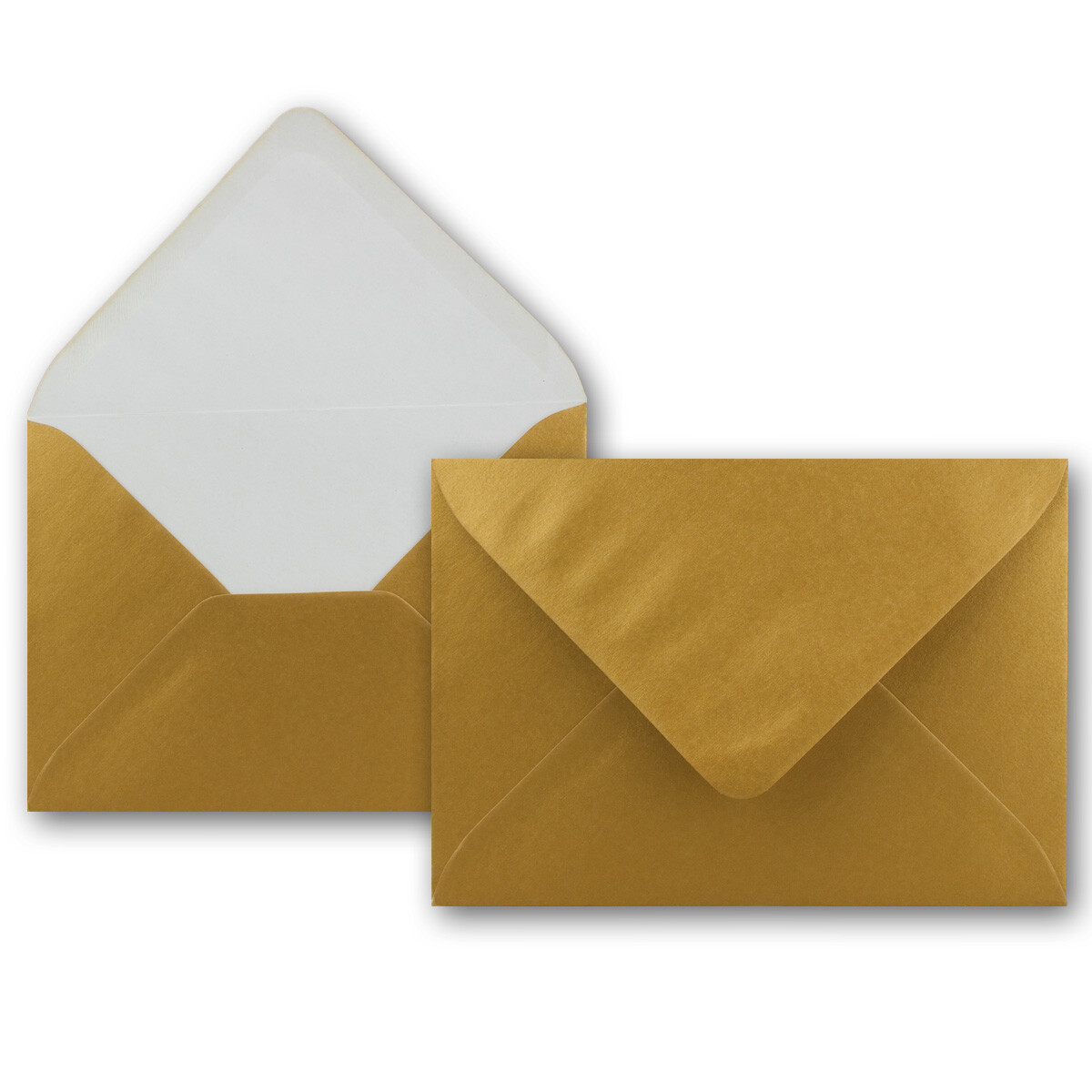25x Gold-Metallic Brief-Umschläge DIN C6 Format 114 x 162 mm Kuverts ohne Fenster Grußkarten & Einladungen Haftklebung Weihnachten 