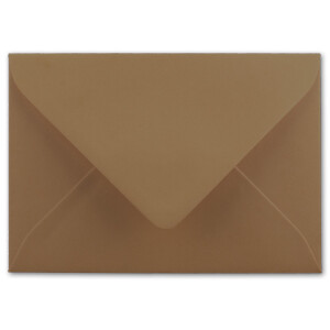 25 Brief-Umschläge - Kastanien-Braun - DIN C6 - 114 x 162 mm - Kuverts mit Nassklebung ohne Fenster für Gruß-Karten & Einladungen - Serie FarbenFroh