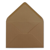 25 Brief-Umschläge - Kastanien-Braun - DIN C6 - 114 x 162 mm - Kuverts mit Nassklebung ohne Fenster für Gruß-Karten & Einladungen - Serie FarbenFroh