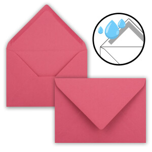 300 Brief-Umschläge - Flamingo-Pink - DIN C6 - 114 x 162 mm - Kuverts mit Nassklebung ohne Fenster für Gruß-Karten & Einladungen - Serie FarbenFroh