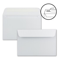 Briefumschläge in Weiss - 250 Stück - Kuverts in DIN B6 Format 125 x 185 mm - 120 Gramm pro m² - Größer als DIN B6 für besonders dicke Faltkarten - Haftklebung - ideal für Weihnachten und Einladungen