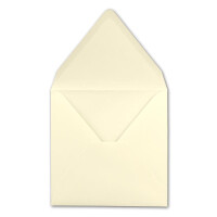 25x Quadratische Briefumschläge in Vanille (Creme) - 15,5 x 15,5 cm - ohne Fenster, mit Nassklebung - 110 g/m² - Für Einladungskarten zu Hochzeit, Geburtstag und mehr - Serie FarbenFroh