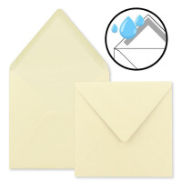 25x Quadratische Briefumschläge in Vanille (Creme) - 15,5 x 15,5 cm - ohne Fenster, mit Nassklebung - 110 g/m² - Für Einladungskarten zu Hochzeit, Geburtstag und mehr - Serie FarbenFroh