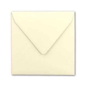 50x Quadratische Briefumschläge in Vanille (Creme) - 15,5 x 15,5 cm - ohne Fenster, mit Nassklebung - 110 g/m² - Für Einladungskarten zu Hochzeit, Geburtstag und mehr - Serie FarbenFroh