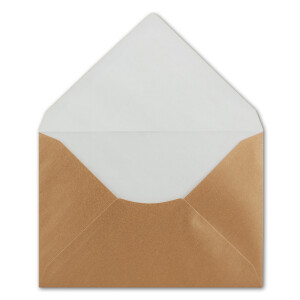 25 Brief-Umschläge - Metallic Kupfer - DIN C6 - 114 x 162 mm - Kuverts mit Nassklebung ohne Fenster für Gruß-Karten & Einladungen - Serie FarbenFroh