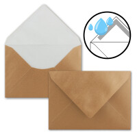 25 Brief-Umschläge - Metallic Kupfer - DIN C6 - 114 x 162 mm - Kuverts mit Nassklebung ohne Fenster für Gruß-Karten & Einladungen - Serie FarbenFroh