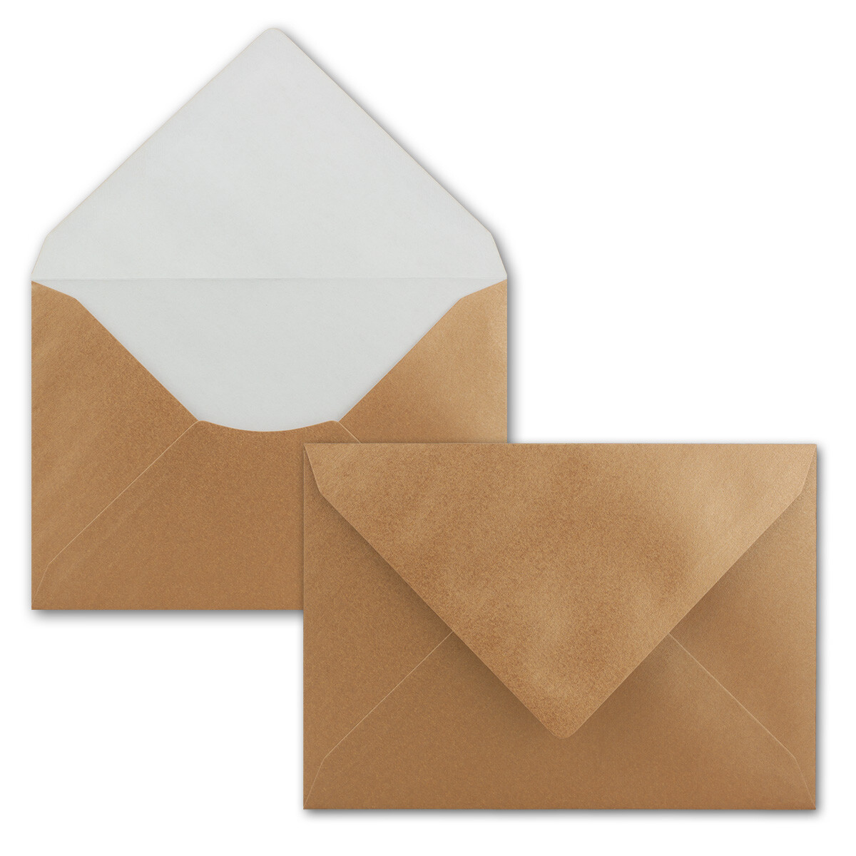 50x Gold-Metallic Brief-Umschläge DIN C6 Format 114 x 162 mm Kuverts ohne Fenster Haftklebung Grußkarten & Einladungen Weihnachten 