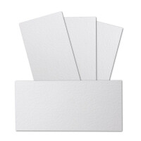 200 Stück DIN Lang Karton gehämmerte Struktur - Farbe: Weiss - 99 x 210 mm - 250 Gramm pro m² - Einzelkarte ohne Falz - Ideal zum Basteln, Scrapbooking, Grußkarte - GUSTAV NEUSER