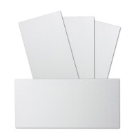 300 Stück DIN Lang Karton mit Leinenstruktur - Farbe: Weiss - 99 x 210 mm - 250 Gramm pro m² - Einzelkarte ohne Falz - Ideal zum Basteln, Scrapbooking, Grußkarte - GUSTAV NEUSER