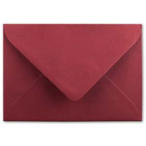 Briefumschläge in Dunkelrot - 25 Stück - DIN C5 Kuverts 22,0 x 15,4 cm - Nassklebung ohne Fenster - Weihnachten, Grußkarten - Serie FarbenFroh