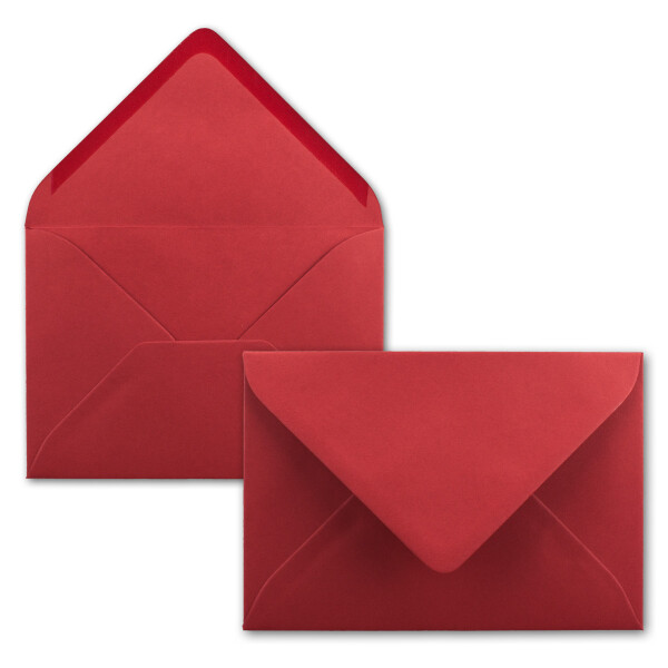 Briefumschläge in Rosenrot - 250 Stück - DIN C5 Kuverts 22,0 x 15,4 cm - Nassklebung ohne Fenster - Weihnachten, Grußkarten - Serie FarbenFroh