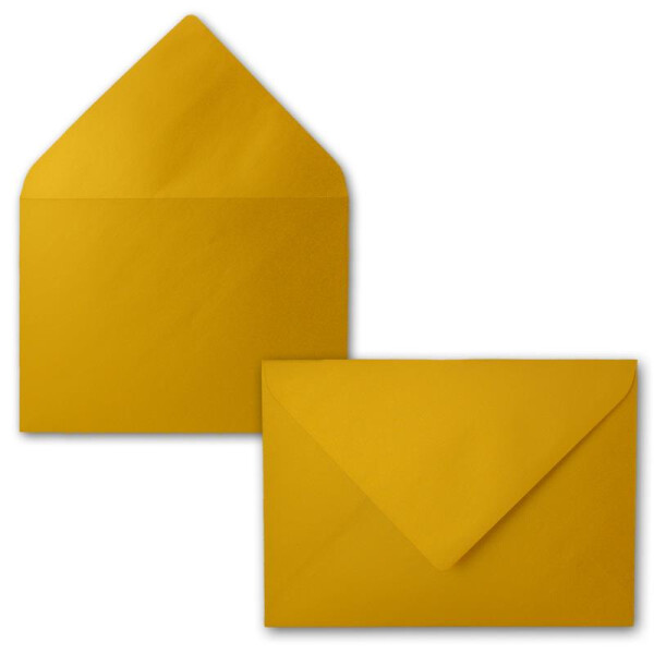 Metallic Briefumschläge in Gold Metallic - 75 Stück - metallisch-glänzende DIN C5 Kuverts 22,9 x 16,2 cm - Nassklebung ohne Fenster - Weihnachten, Grußkarten - Serie FarbenFroh