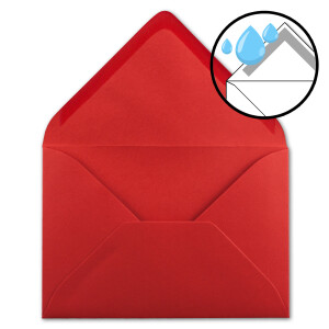 Briefumschläge in Rot - 500 Stück - DIN C5 Kuverts 22,0 x 15,4 cm - Nassklebung ohne Fenster - Weihnachten, Grußkarten - Serie FarbenFroh