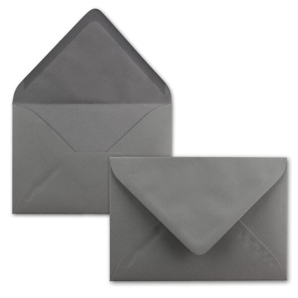 Briefumschläge in Graphit-Grau / Dunkelgrau - 250 Stück - DIN C5 Kuverts 22,0 x 15,4 cm - Nassklebung ohne Fenster - Weihnachten, Grußkarten - Serie FarbenFroh