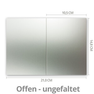 100x Falt-Karten DIN A6 in Silber Metallic - 10,5 x 14,8 cm - Blanko - Doppel-Karten - 250 g/m²