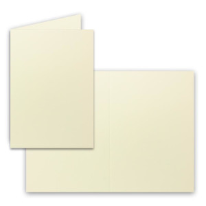 50 Sets - Faltkarten DIN A5 - Vanille mit Umschlägen - PREMIUM QUALITÄT - 14,8 x 21 cm - sehr formstabil - für Drucker geeignet - Marke: NEUSER FarbenFroh