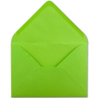 50x kleine Umschläge in Hellgrün DIN C7 8,1 x 11,4 cm mit Spitzklappe und Nassklebung in 110 g/m² - kleiner blanko Mini-Umschlag