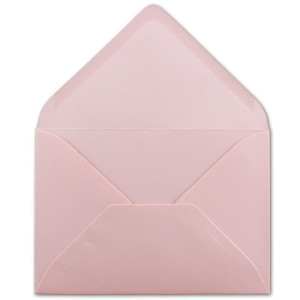 50x kleine Umschläge in Rosa DIN C7 8,1 x 11,4 cm mit Spitzklappe und Nassklebung in 110 g/m² - kleiner blanko Mini-Umschlag