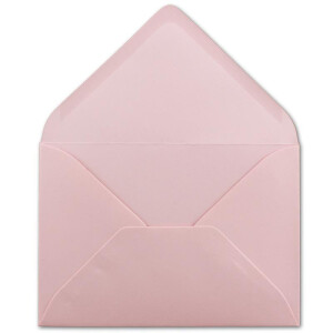 500x kleine Umschläge in Rosa DIN C7 8,1 x 11,4 cm mit Spitzklappe und Nassklebung in 110 g/m² - kleiner blanko Mini-Umschlag
