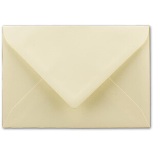 150x kleine Umschläge in Vanille DIN C7 8,1 x 11,4 cm mit Spitzklappe und Nassklebung in 110 g/m² - kleiner blanko Mini-Umschlag