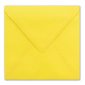 50x Briefumschläge Quadratisch 16 x 16 cm Honiggelb (Gelb) - Umschläge mit weißem Seidenfutter - Kuverts ohne Fenster & mit Nassklebung - Für Einladungskarten zu Hochzeit und Geburtstag