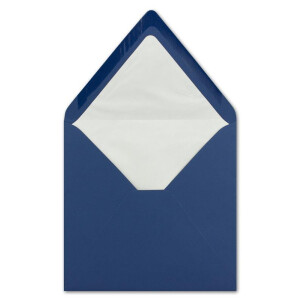 100x Briefumschläge Quadratisch 16 x 16 cm Dunkelblau (Blau) - Umschläge mit weißem Seidenfutter - Kuverts ohne Fenster & mit Nassklebung - Für Einladungskarten zu Hochzeit und Geburtstag