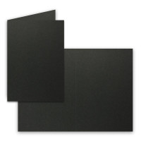 75 Sets - Faltkarten Schwarz  inkl. Umschlägen DIN C5 und passenden Einlegeblättern in Weiß - blanko Klappkarten 14,8 x 21 cm