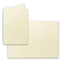 10 x Faltkarten-Set DIN A5 - Vanille  inkl. Umschlägen DIN C5 und passenden Einlegeblättern in Weiß - blanko Klappkarten 14,8 x 21 cm