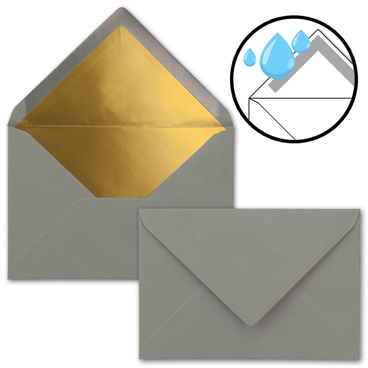 Briefumschläge DIN-C6 Grau Briefumschlag Kuvert Briefkuvert Umschlag 