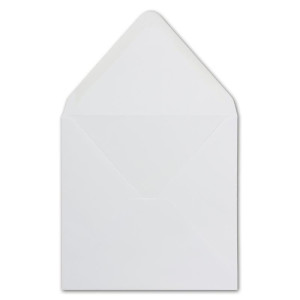 Quadratische Umschläge 25 Stück Weiß sehr Stabil 90 g/m² - 140x140 mm (14,0x14,0 cm) Nassklebung mit spitze Klappe FarbenFroh NEUSER