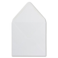 Quadratische Umschläge 50 Stück Weiß sehr Stabil 90 g/m² - 140x140 mm (14,0x14,0 cm) Nassklebung mit spitze Klappe FarbenFroh NEUSER