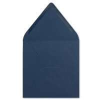 Quadratische Umschläge 25 Stück Nachtblau sehr Stabil 90 g/m² - 140x140 mm (14,0x14,0 cm) Nassklebung mit spitze Klappe FarbenFroh NEUSER