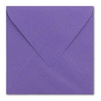 Quadratische Umschläge 25 Stück Violett sehr Stabil 90 g/m² - 140x140 mm (14,0x14,0 cm) Nassklebung mit spitze Klappe FarbenFroh NEUSER