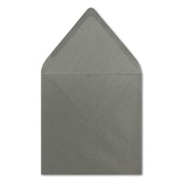 Quadratische Umschläge 25 Stück Silbermetallic sehr Stabil 90 g/m² - 140x140 mm (14,0x14,0 cm) Nassklebung mit spitze Klappe FarbenFroh NEUSER