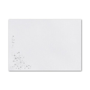 200x Weihnachts-Briefumschläge - DIN C5 - mit Silber-Metallic geprägtem Sternenregen, festlich matter Umschlag in weiß - Nassklebung, 90 g/m² - 162 x 229 mm - Marke: GUSTAV NEUSER