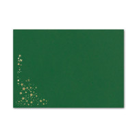 15x Weihnachts-Briefumschläge - DIN C5 - mit Gold-Metallic geprägtem Sternenregen, festlich matter Umschlag in dunkelgrün - Nassklebung, 120 g/m² - 154 x 220 mm - Marke: GUSTAV NEUSER