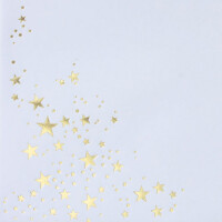400x Briefumschläge mit Metallic Sternen - DIN Lang - Gold geprägter Sternenregen - Farbe: weiß, Nassklebung, 100 g/m² - 110 x 220 mm - ideal für Weihnachten