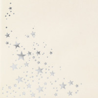 75x Briefumschläge mit Metallic Sternen - DIN Lang - Silber geprägter Sternenregen - Farbe: creme, Nassklebung, 80 g/m² - 110 x 220 mm - ideal für Weihnachten