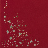 150x Briefumschläge mit Metallic Sternen - DIN Lang - Silber geprägter Sternenregen - Farbe: dunkelrot, Nassklebung, 120 g/m² - 110 x 220 mm - ideal für Weihnachten