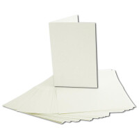 150x faltbares Einlege-Papier für B6 Doppelkarten - cremefarben - 168 x 224 mm (112 x 168 mm gefaltet) - ideal zum Bedrucken mit Tinte und Laser - hochwertig mattes Papier von GUSTAV NEUSER®