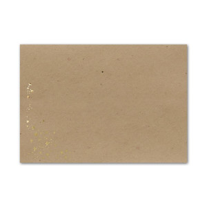 500x Weihnachts-Briefumschläge - DIN C5 - mit Gold-Metallic geprägtem Sternenregen, festlich matter Umschlag in Sandbraun - Nassklebung, 120 g/m² - 157 x 225 mm - Marke: GUSTAV NEUSER