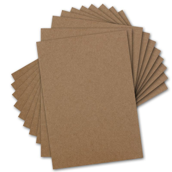50 Bogen - Naturpapier - Umweltpapier BRAUN - DIN A4 - 170gr - Naturkarton - Umweltkarton - Kraftpapier - 21 x 29,7 cm - Recycling Papier