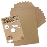 25x Naturpapier - Umweltpapier BRAUN - DIN A3 - 170gr - Recycling nachhaltig -Vintage Kraftpapier - 297 x 420 mm - Bastel-Papier Großbogen - Marke UmWelt