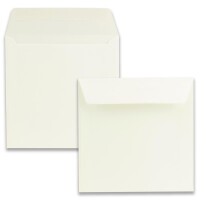25 Umschläge Quadratisch -Farbe: Creme - Format: 16,5 x