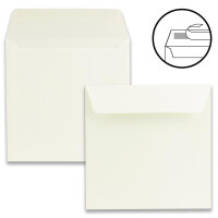 25 Umschläge Quadratisch -Farbe: Creme - Format: 16,5 x