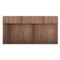 25x Design-Briefumschläge in Natur-Holz-Optik DIN lang, 11 x 22 cm, Farbe: braun Haftklebung mit Abziehstreifen 3 Jahre Garantie auf Klebung