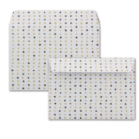50x Briefumschläge DIN C6 in Weiß mit farbigen Punkten - Haftklebung mit Abziehstreifen - 114 x 162 mm - 80 g/m² - Weihnachtsumschläge mit Motiv für Firmen und Privat